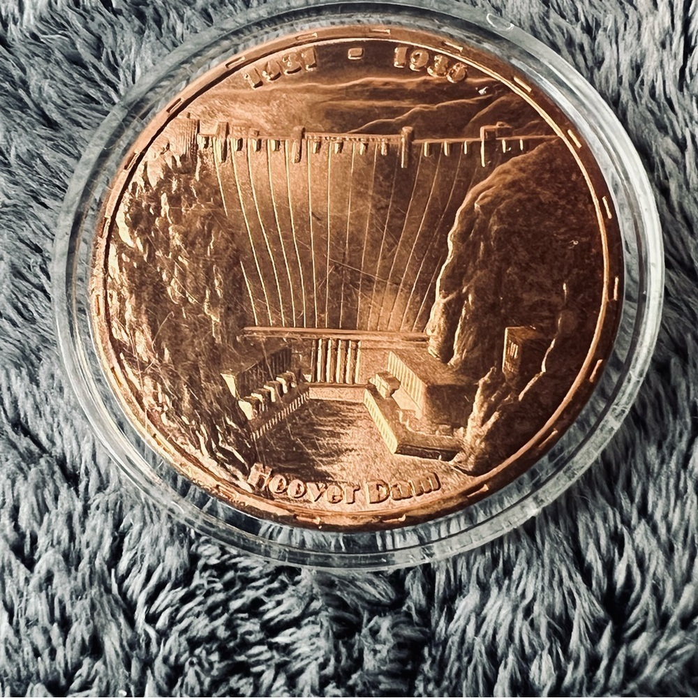 2007 Hoover Dam Commemorative Copper Medal Bureau of Reclamation Issue